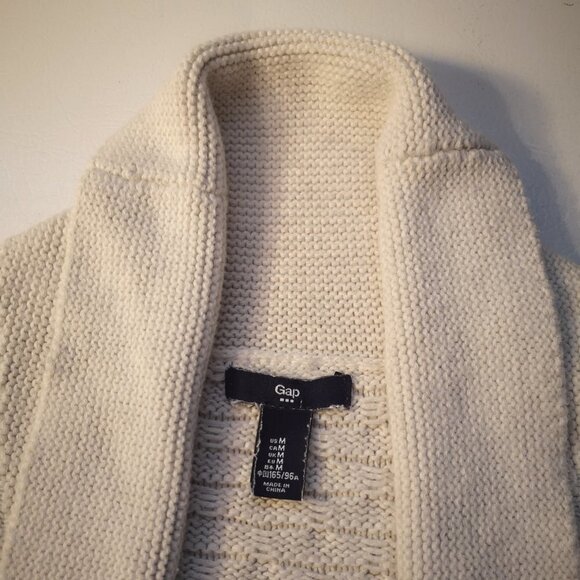 2/$30.00 Mix & Match - Gap Ladies Size Medium Beige Basket Weave Open Cardigan - Picture 7 of 10